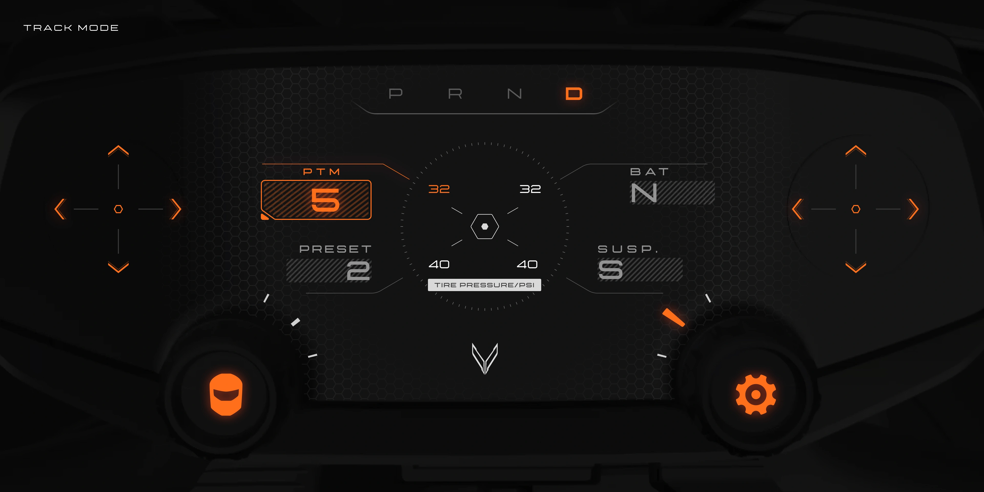 Corvette CX steering wheel tire UI